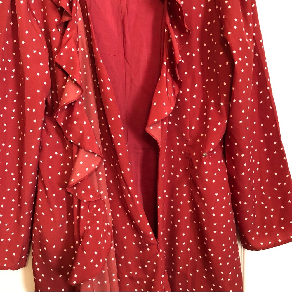 Lovers + Friends Star Print Ruffle Wrap Romper Skort Shorts - Picture 8 of 10